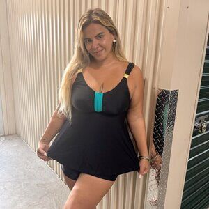 Plus Size Swimsuits for Women Two Piece Bathing Suits with Pockets,Flowy TankinI